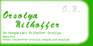 orsolya milhoffer business card